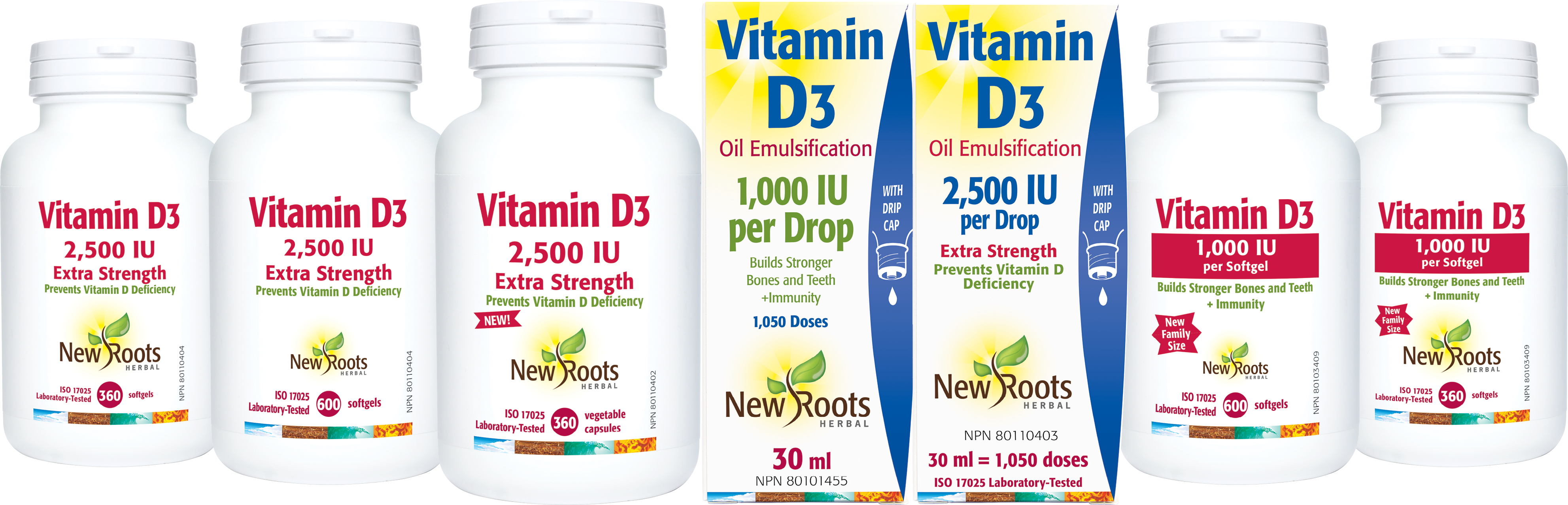 vitamin D3 bottles