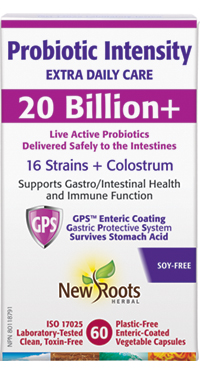 Probiotic Intensity<br><span style='font-size: .8em;'>Extra Daily Care · 20 Billion+</span>