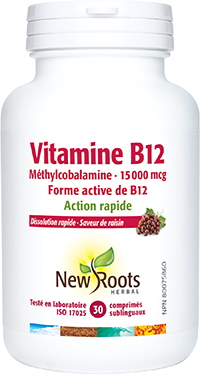 Vitamine B12 Méthylcobalamine · 15 000 mcg (Comprimés sublinguaux)
