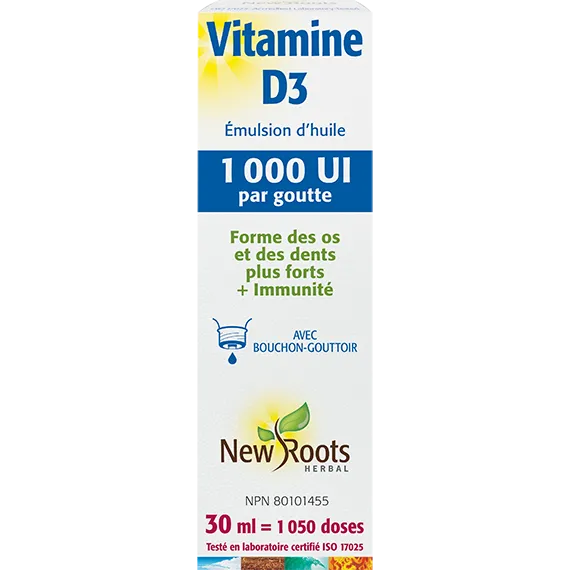 Vitamine D3 (Émulsion d’huile) · 1 000 UI par goutte